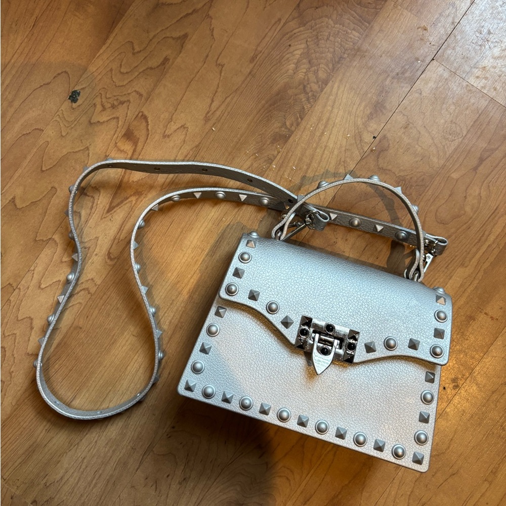 Studded Silver Handbag